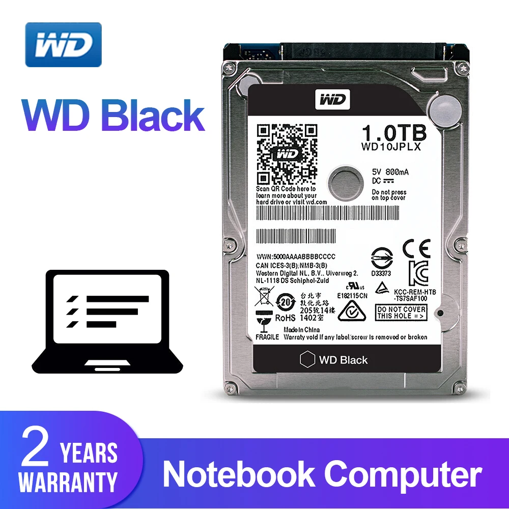 Western Digital WD Black 1 ТБ 2 5 ''Ноутбук игровой HDD SATAIII 9 мм 7200 об/мин внутренний жесткий