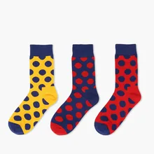 Новые женские хлопковые носки классические креативные модные носки в горошек повседневные забавные носки для подарков