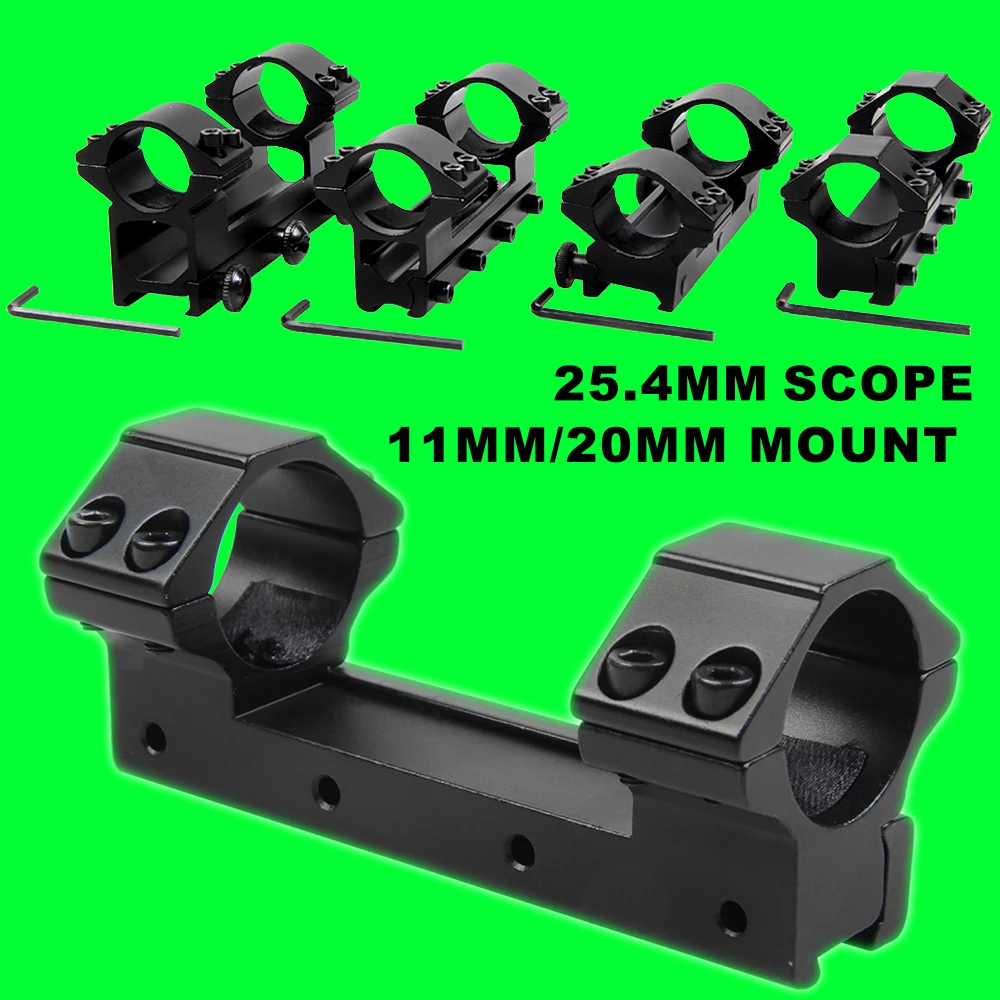 

25.4MM/1" High Profile Scope Mount 11mm/20mm Weaver Rail For Rifle Scope Double Scope Ring Mounts Zero Recoil of hunting