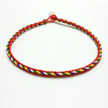 Унисекс ручной работы простые цветные линии плетеные с красной нитью обернуть браслеты этнические ювелирные изделия