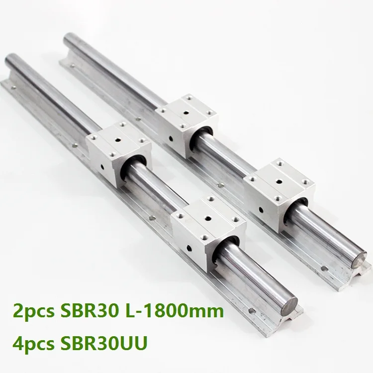 2 шт. SBR30 L-1800mm рельсовая линейная направляющая + 4 SBR30UU блоки линейных подшипников