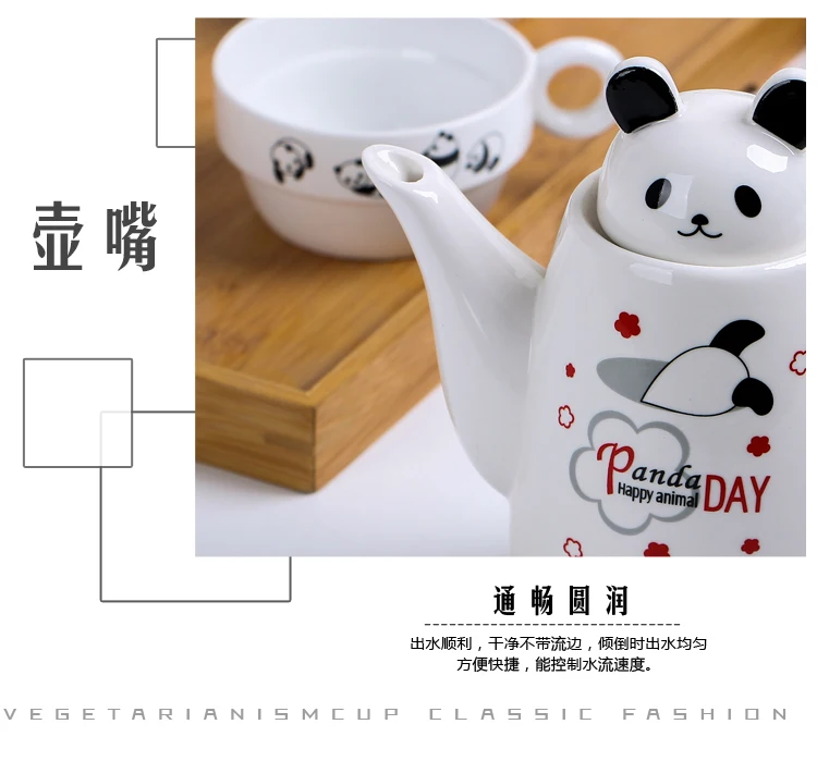 [1 горшок+ 2 чашки] Новинка 3 шт Китайский кунг-фу Панда сложенный чайник чашка керамический чайный сервиз кофейная посуда чашки безопасная посылка
