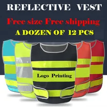 Дюжина настраиваемых Светоотражающая кристаллическая решетка строительство дорожного движения защитный жилет из сетки с печать логотипов
