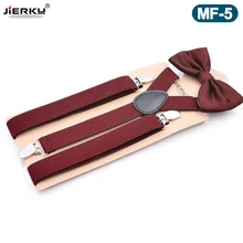 JIERKU подтяжки с бантом женские подтяжки кожаные 3 зажимы на подтяжках модные брюки ремень 2,5*105 см JK3C05