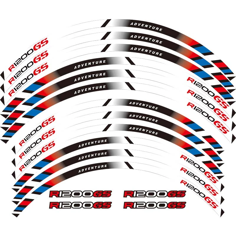 For BMW R1200GS /ADVENTURE RIM STRIPES WHEEL DECALS TAPE STICKERS STEREO PASTERS