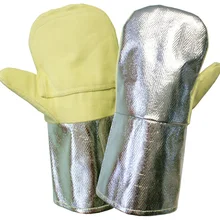 Арамидное волокно саржевая ткань с алюминиевой фольгой 700 градусов термостойкие рабочие перчатки