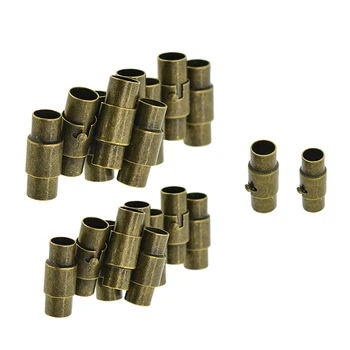 

20pcs 4/5mm Leather Kumihimo Glue In Magnetic Clasp Slide Lock Bracelet Necklace Clasp Cord End Jewelry Making Findings