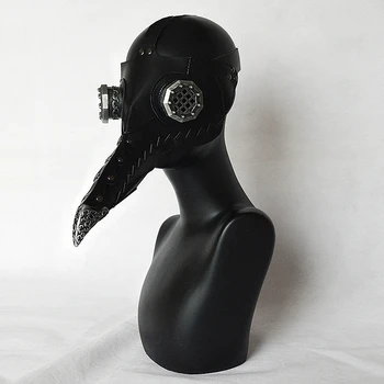 

Dr. Beulenpest Steam punk Plague Doctor Mask Beak Masks PU Birds Halloween Art cosplay Costume Black / White