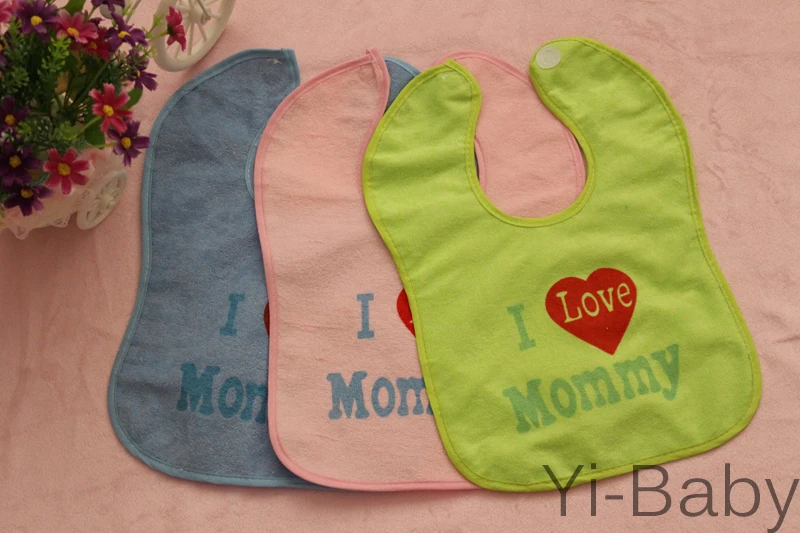 YB0024 I love mommy Burp тряпки слюнявчик для младенца полотенца Детский нагрудник водонепроницаемый нагрудник 12 шт./компл
