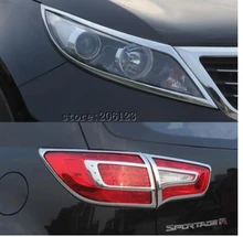 2012-2011 для KIA Sportager ABS Хром Передняя фара крышка заднего хвостового света Крышка лампы Накладка противотуманная фара