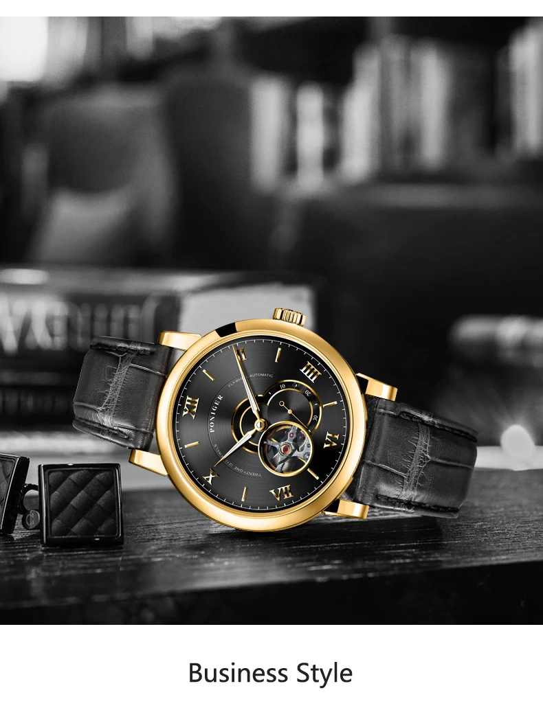 Швейцарский роскошный бренд PONIGER Мужские часы Япония Маховик Автоматические Механические Movt часы мужские часы с сапфиром P683-2