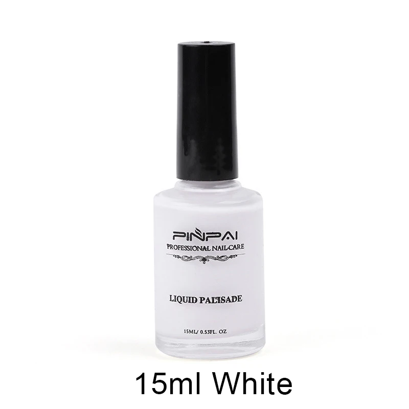 2 цвета отклеивается лак для ногтей анти-перелив клей Нетоксичная латексная жидкость для ногтей легко удаляет ленту для дизайна ногтей маникюр защита края - Цвет: 15ml White