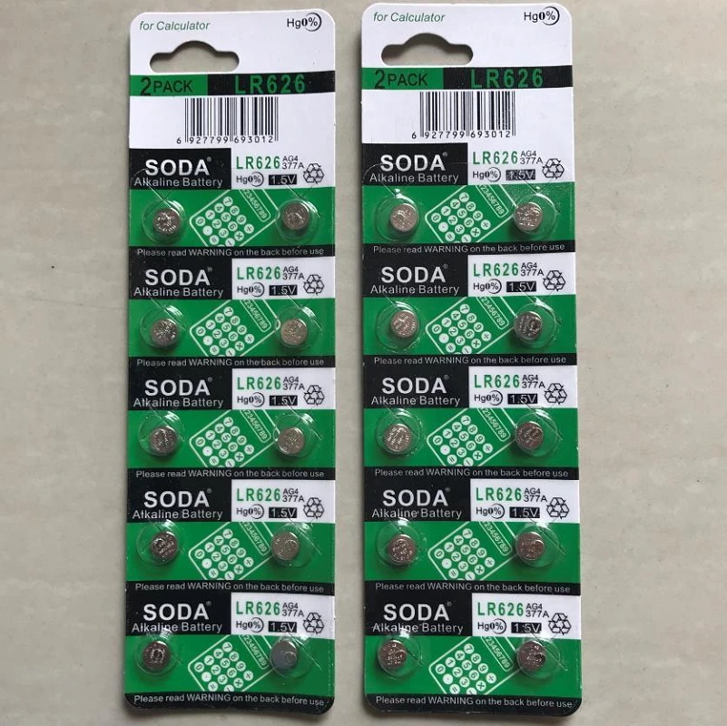 

20 PCS Button Cell Batteries AG4 LR626sw 377A 1.55V Watch Electronic Battery Alkaline Button Cell Battery For Calculators Watch