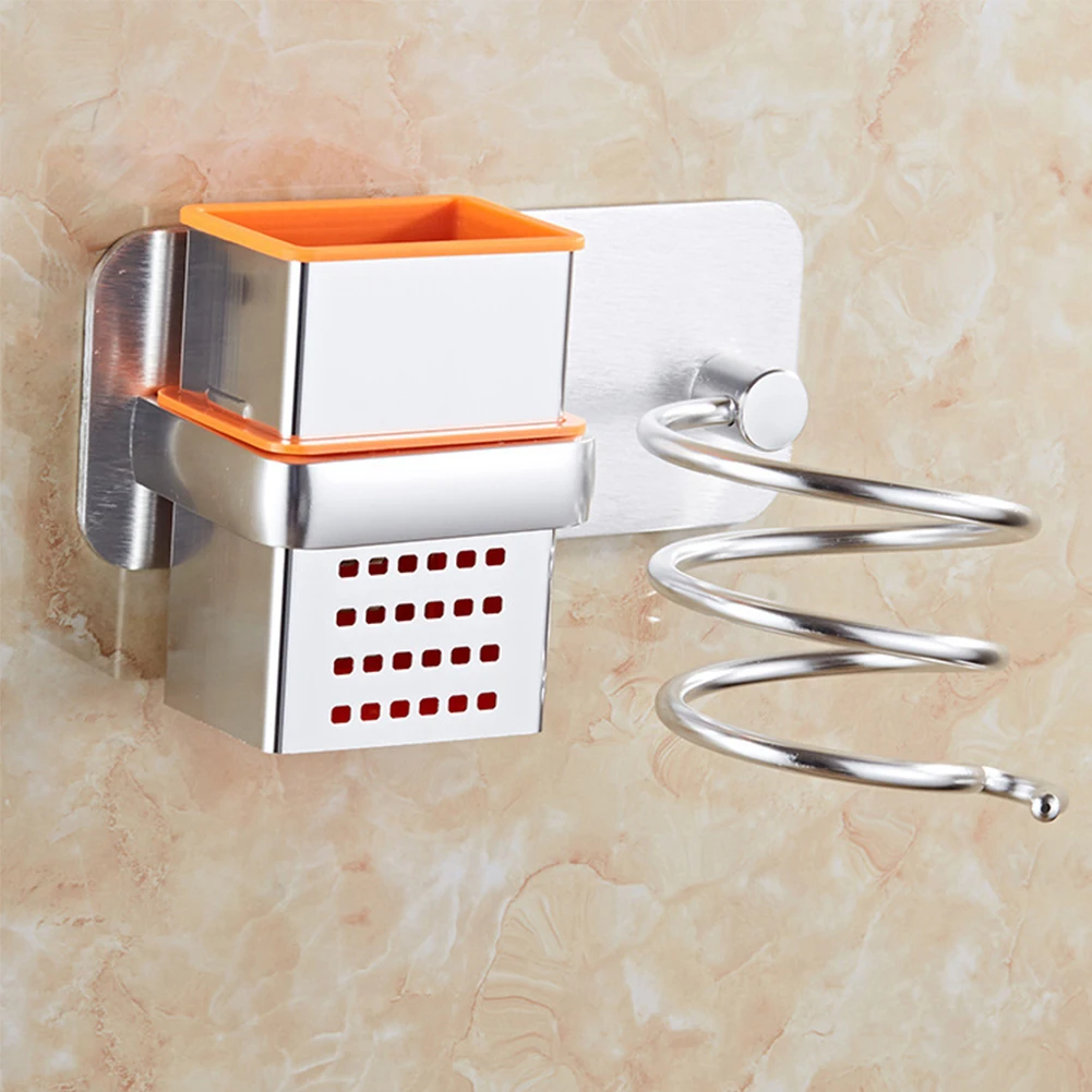 

Multifunctional Bathroom Storage Shelf Wall Mounted Simple Hair Dryer Space Saving Home Toilet Punch Free Holder Rack Seamless