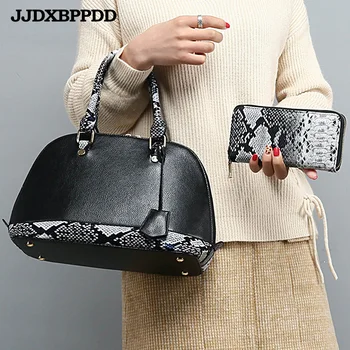 

JJDBPPDD Solid Women Shell Handbags Hard PU Leather Women Top-Handle Bag Tote Shoulder Bag Zipper Casual