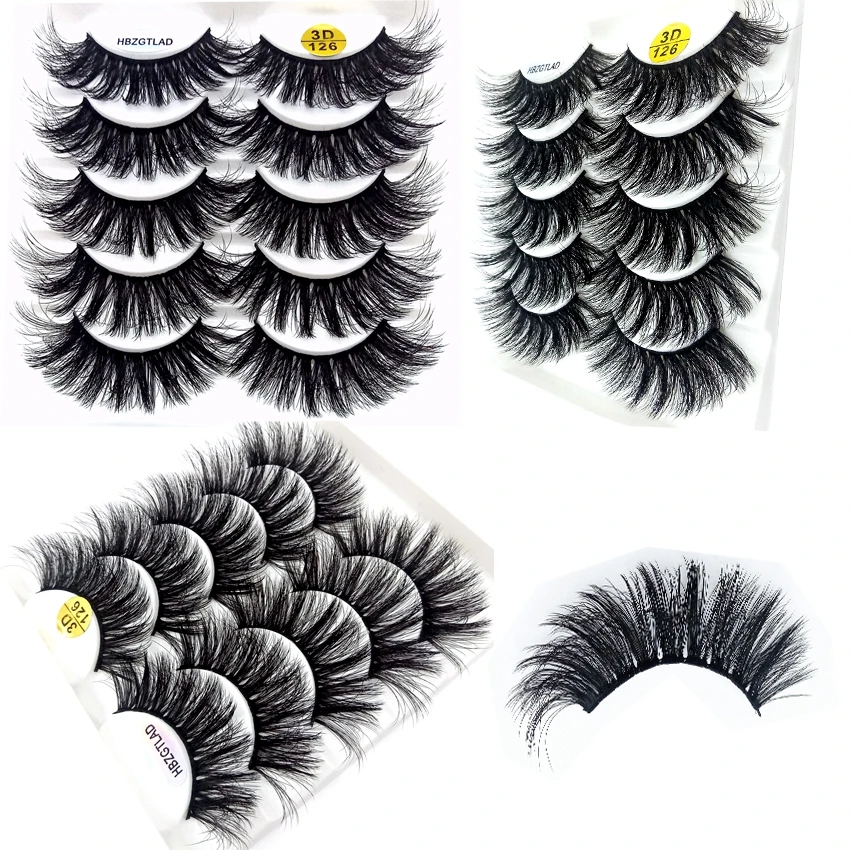 

5 pairs 3D mink lashes false eyelashes natural makeup eyelash extension long cross volume soft fake eye lashes winged faux cils