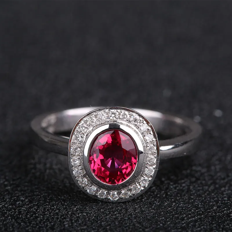 Robira Wholesale Red Ruby Wedding Engagement Rings for