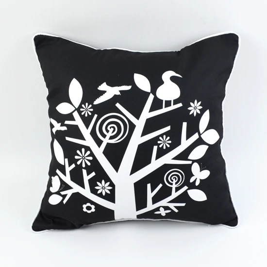 Buy 18"*18 " Decorative Bird on Tree Printed Throw