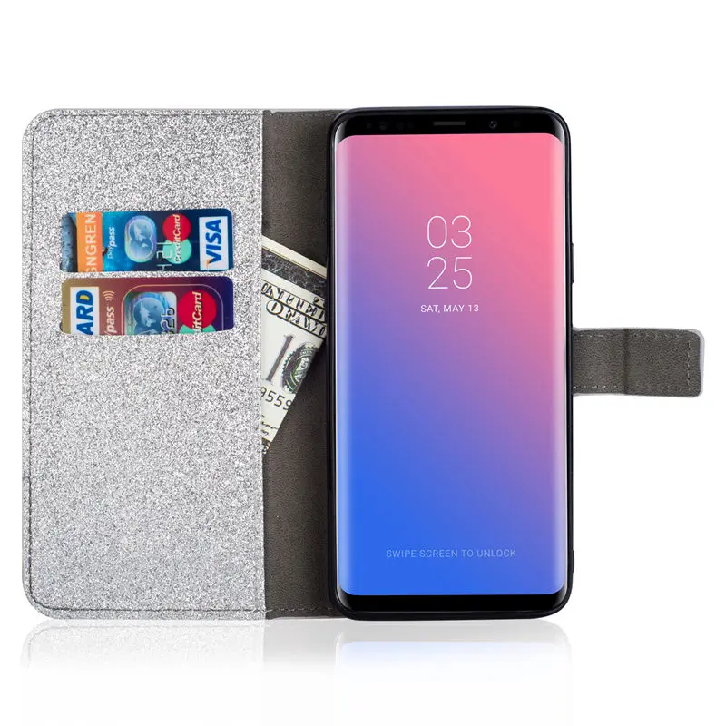 BELIAL Phone Cases for Samsung Galaxy S9 Plus Cover Glitter Wallet Leather Case for Samsung S8 S9 Plus Note 8 Case Flip Rainbow (18)