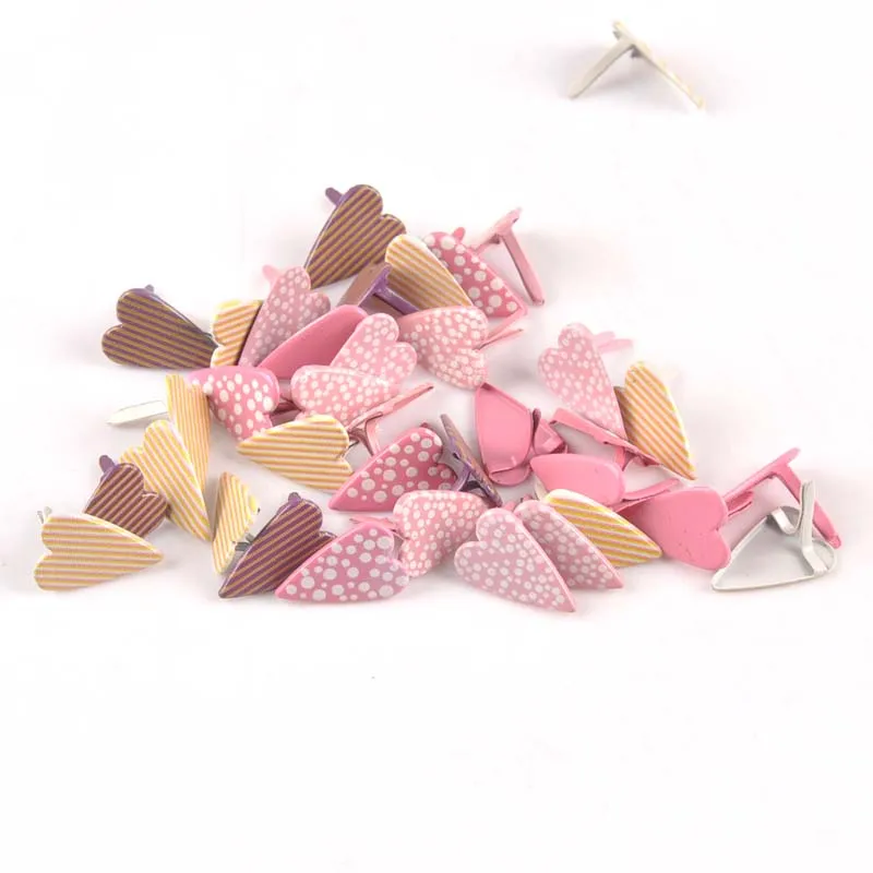 Metal Brads 20PCs mixed Heart Scrapbooking Embellishment Fastener 11x16mm cp2580