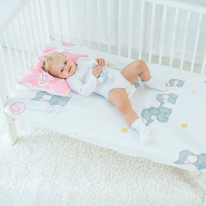 

Cotton Crib Fitted Sheet Soft Baby Bed Mattress Cover Protector Cartoon Newborn Bedding For Cot Size ( 130*70*10cm)