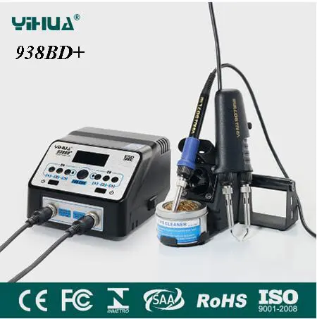 

YIHUA 938D 938BD+ SMD Soldering Tweezer Repair Rework Station Electric Heating Pliers Constant Temperature Heating