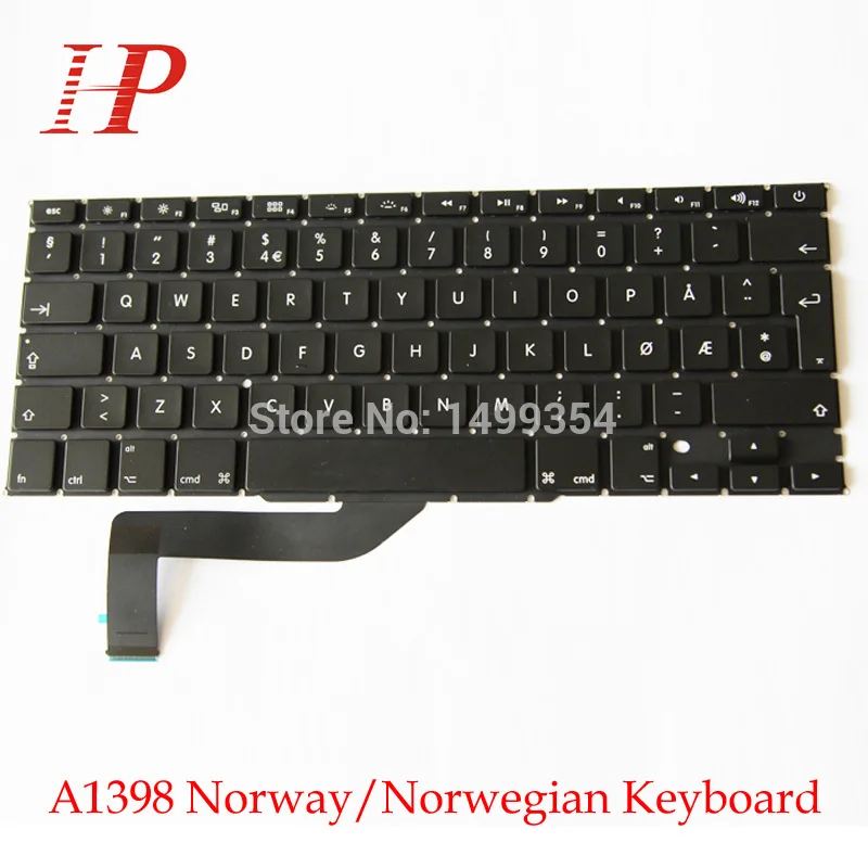 Original New A1398 Norway Norwegian Keyboard For Apple Macbook Pro Retina 15'' Norway Keyboard Replacement Original New A1398 Norway Norwegian Keyboard For Apple Macbook Pro Retina 15'' Norway Keyboard Replacement