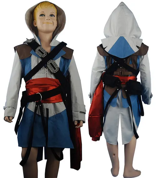 

Kids Boys Connor Kenway Hoodie Outfit Halloween Carnival Comic-con Anime Cosplay Costume
