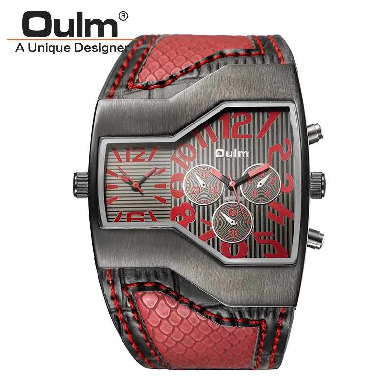 

Oulm Brand Quartz Men Watch Male Outdoor Sport Wristwatches Multiple Time Zone Men Designer Watches Top Unique Men Watch