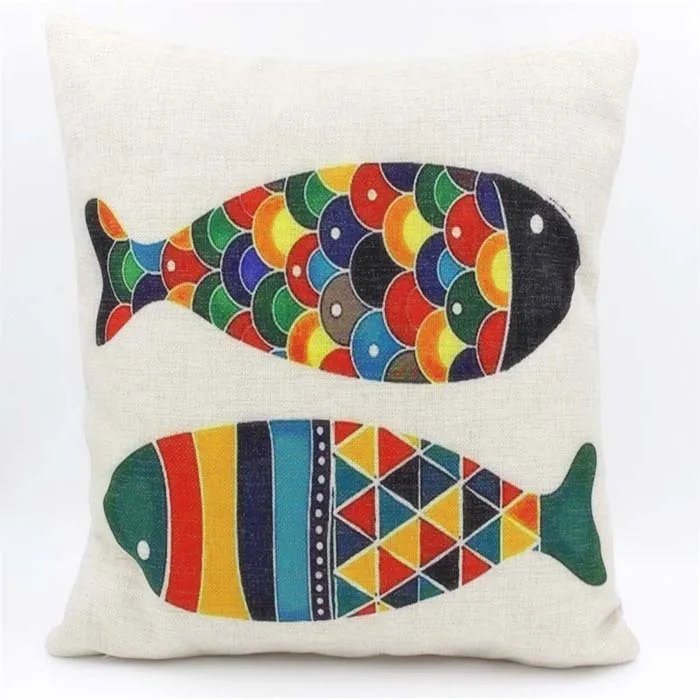 Hand Painted Style Cushion Cover Color Geometry Plaid Fish Pillow Beauteous Hand Painted Pillow Covers Hand Painted Style Cushion Cover Color Geometry Plaid Fish Pillow Beauteous Hand Painted Pillow Covers