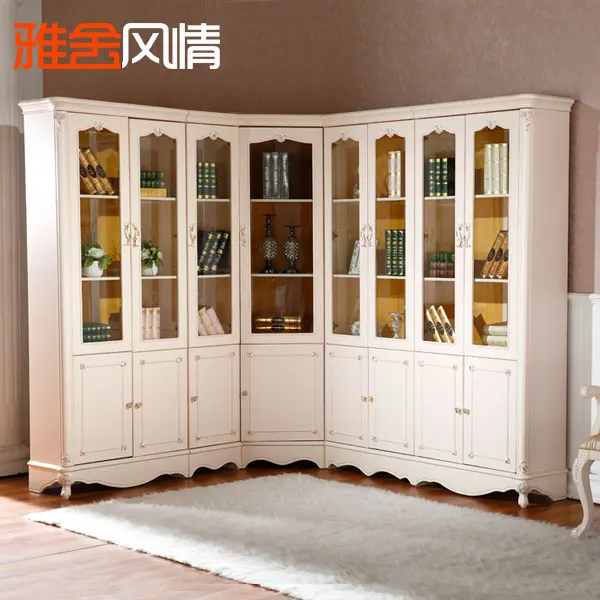 Cottage fashion bookcase French corner 8 door bookcase study furniture