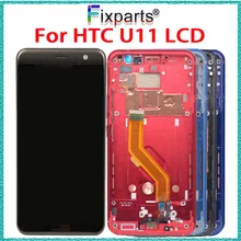 For 5.5" HTC U11 LCD Display Touch Screen Digitizer Assembly For HTC U11 LCD With Frame U-3w U-3u Replacement Parts+Free Tools