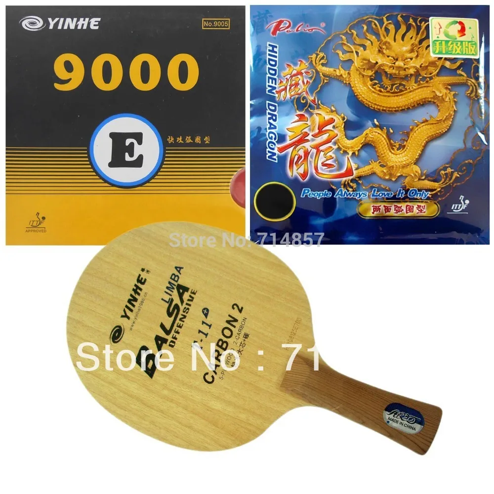 

Galaxy Yinhe T-11+ Table Tennis Blade with 9000E / Palio Hidden Dragon (upgrade) Rubber sponge racket Shakehand Long Handle FL