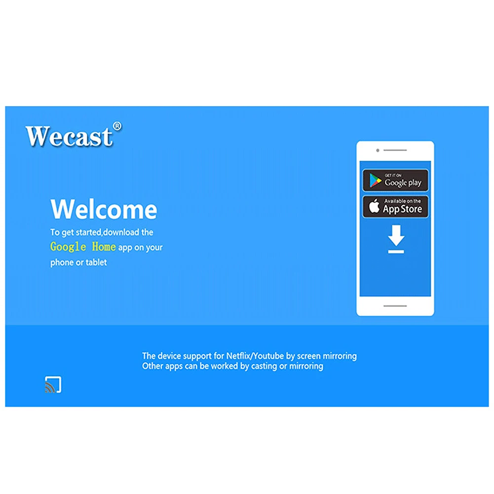 WECAST tv Stick для Netflix Youtube зеркальное отображение 1080P HDMI wifi Miracast Airplay DLNA tv Dongle для Android/Mac/iOS/Windows