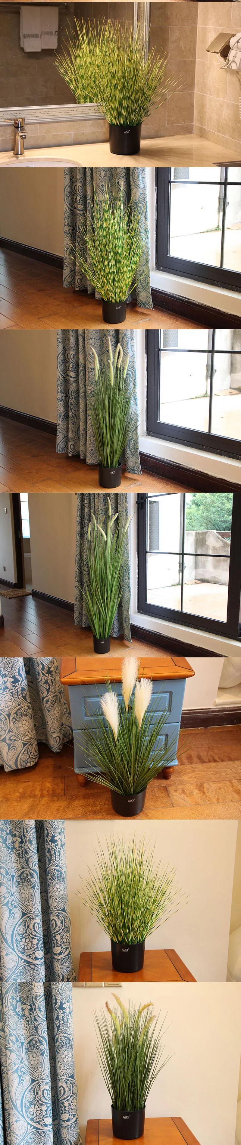 Имитация зеленого растения бонсай посадки Рид Лисохвост Plantas Artificiales Para Decoracion