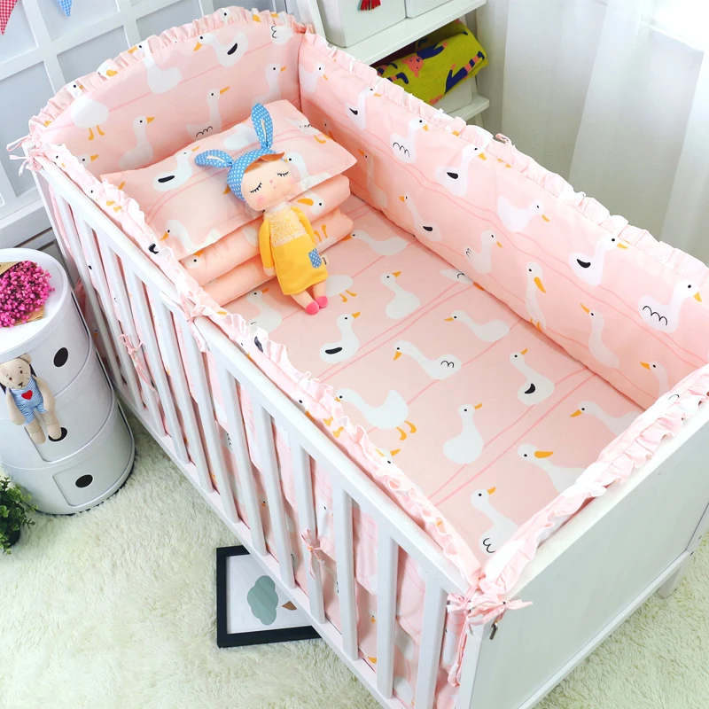 US $100.64 9 Pcs Hot Multi Colors Cotton Baby Bedding Linens Toddler Crib Bedding Set Including Baby Cot Bumpers Sheet Pillow Quilt