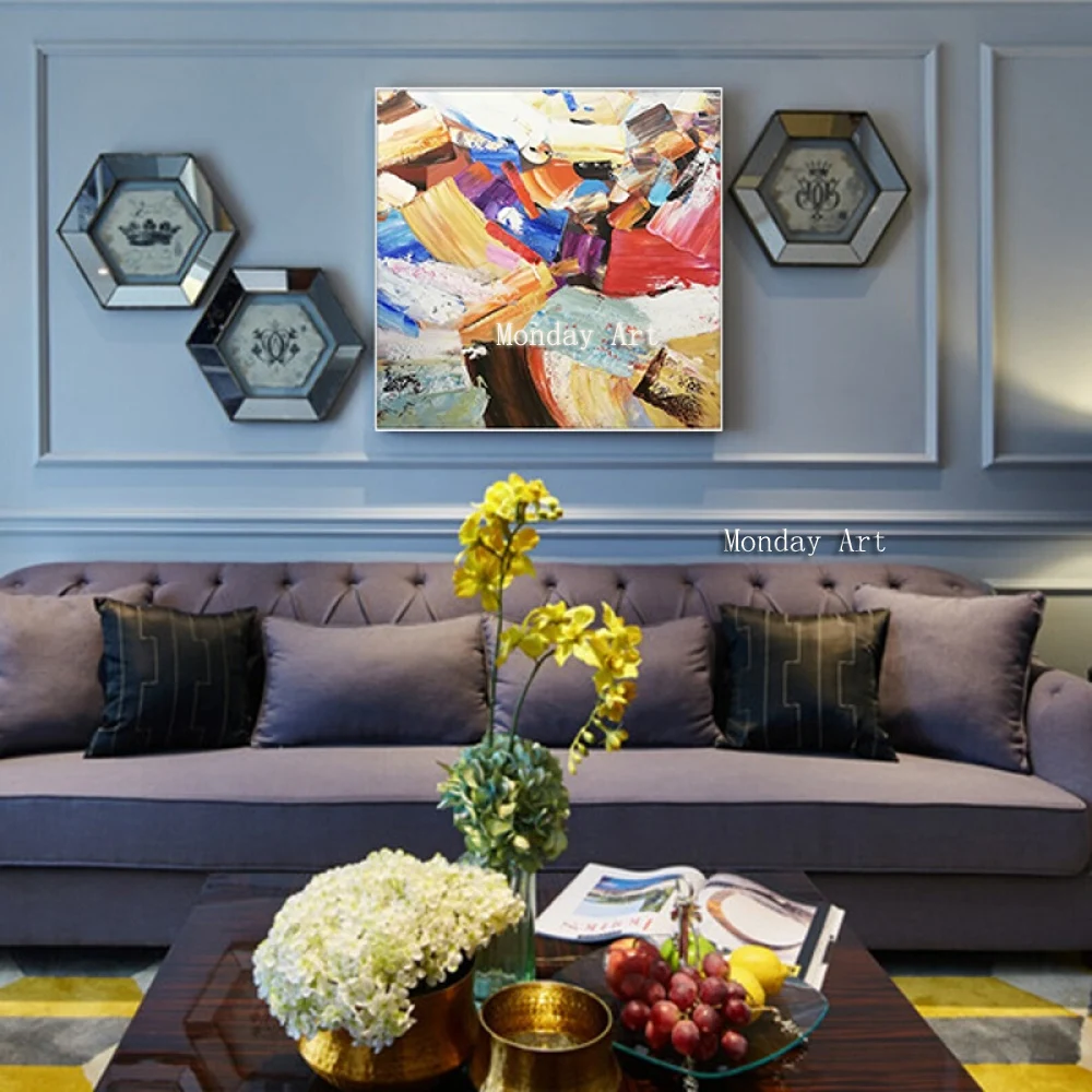 100-Hand-Painted-Abstract-Modern-Colorful-Painting-On-Canvas-Wall-Art-Wall-Adornment-Pictures-Painting-For