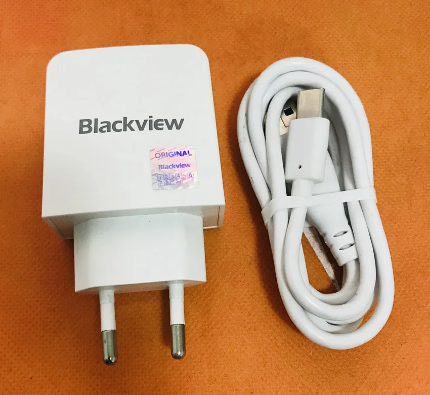 

Original Travel Charger EU Plug Adapter+ Type C Cable for Blackview BV9000 Pro Helio P25 Octa Core 5.7" FHD Free shipping
