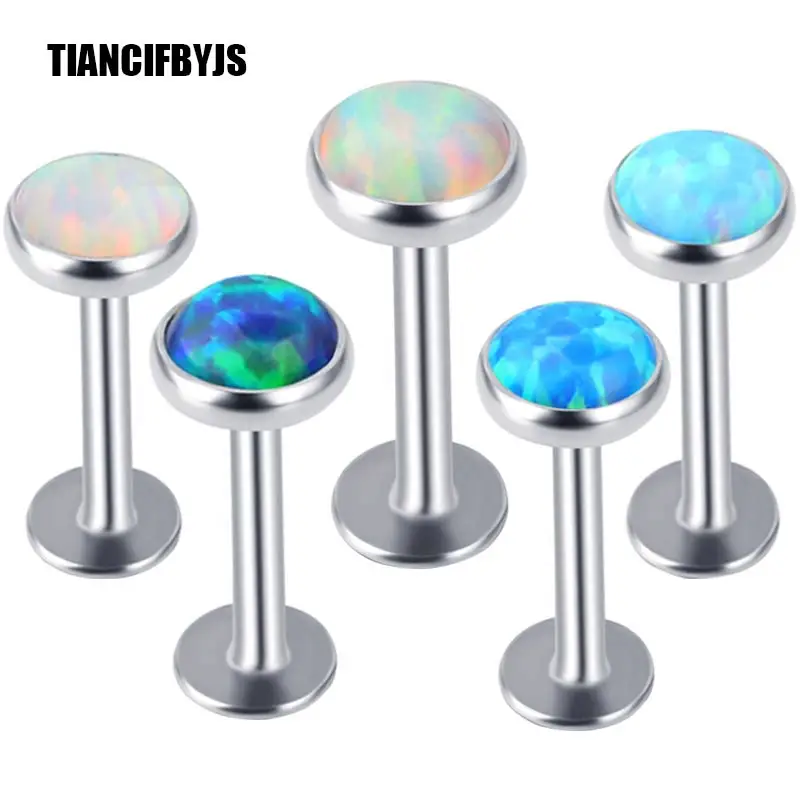 

TIANCI FBYJS Opal lip Stud Stone Labret Ring 16G Lip Stud Kit Body Jewelry For Women Ear Cartilage Earring Piercing Ombligo