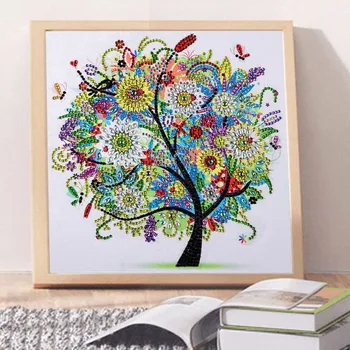 

5D DIY Diamond Embroidery Spring Summer Autumn Winter Seasonal Flower Tree Shape Special Shape Diamond Painting