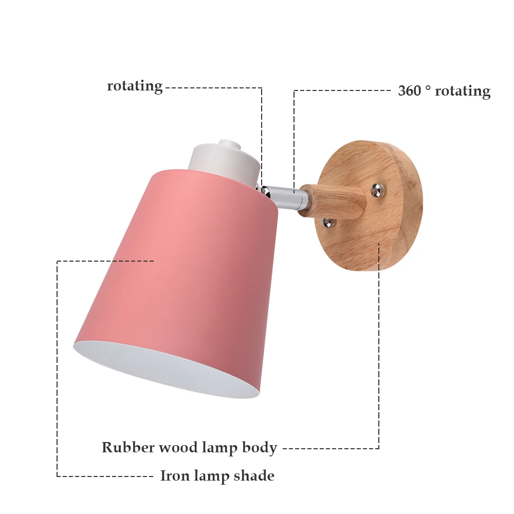 Настенный светильник прикроватный настенный светильник с одной головкой настенный светильник современный настенный светильник s для спальни скандинавского рулевого управления E27 ac85-260V