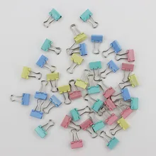 Clipes encadernadores de metal coloridos de 60, pçs/lote e 15mm, clipe de papel, material de papelaria para escritório