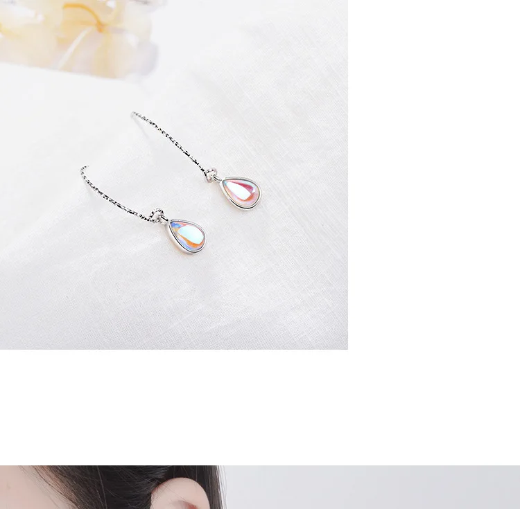 Модные женские серьги с лунным камнем, 925 пробы серебряные серьги для женщин, красивые новые корейские ювелирные изделия для ушей oorbellen