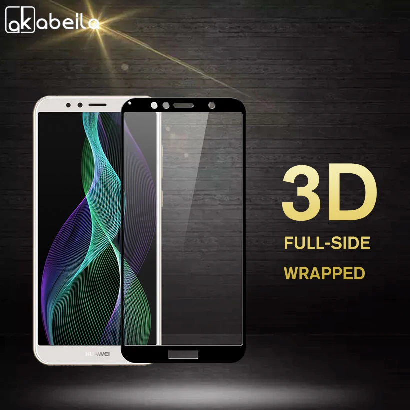 AKABEILA Экран протектор для huawei Y6 2018 Стекло Honor 7A 5 7 дюймов полный завернутый 3D пленка