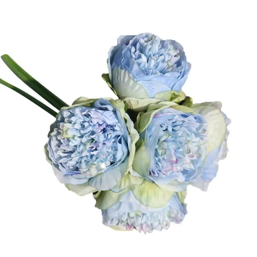 Искусственные шелковые искусственные цветы Пион цветочный свадебный букет Свадебный декор с гортензией Ramo De Peonias - Цвет: D