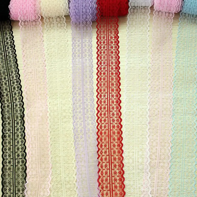 

Cheap Retail Multi Color 5 Yards/lot Width 45mm Lace Ribbons DIY Embroidered Net Lace Trim Fabric For Sewing Decoration