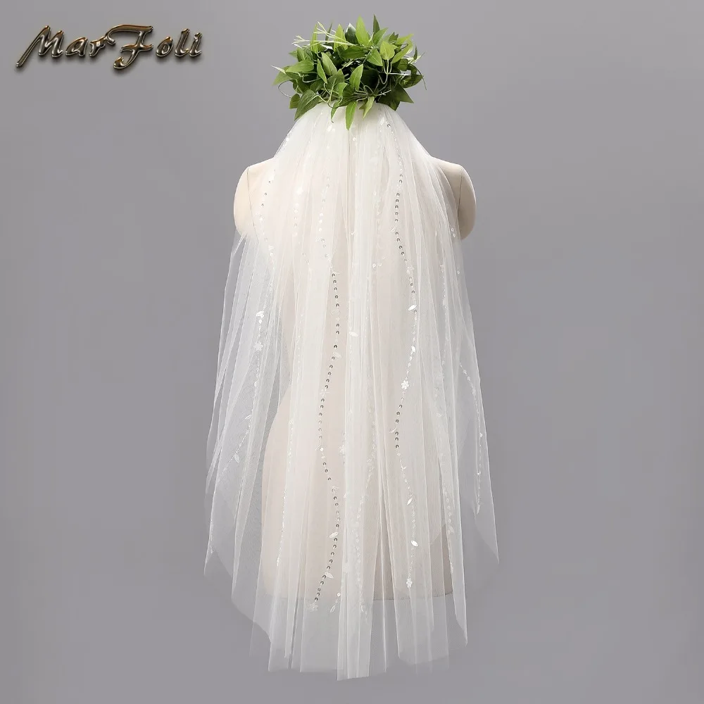 Caiguoer - Voile De Mariée Court Blanc Avec Perles/cristaux | Longueur 40 Cm, Avec Peigne | Accessoire Pour Mariage, Fête, Déguisement