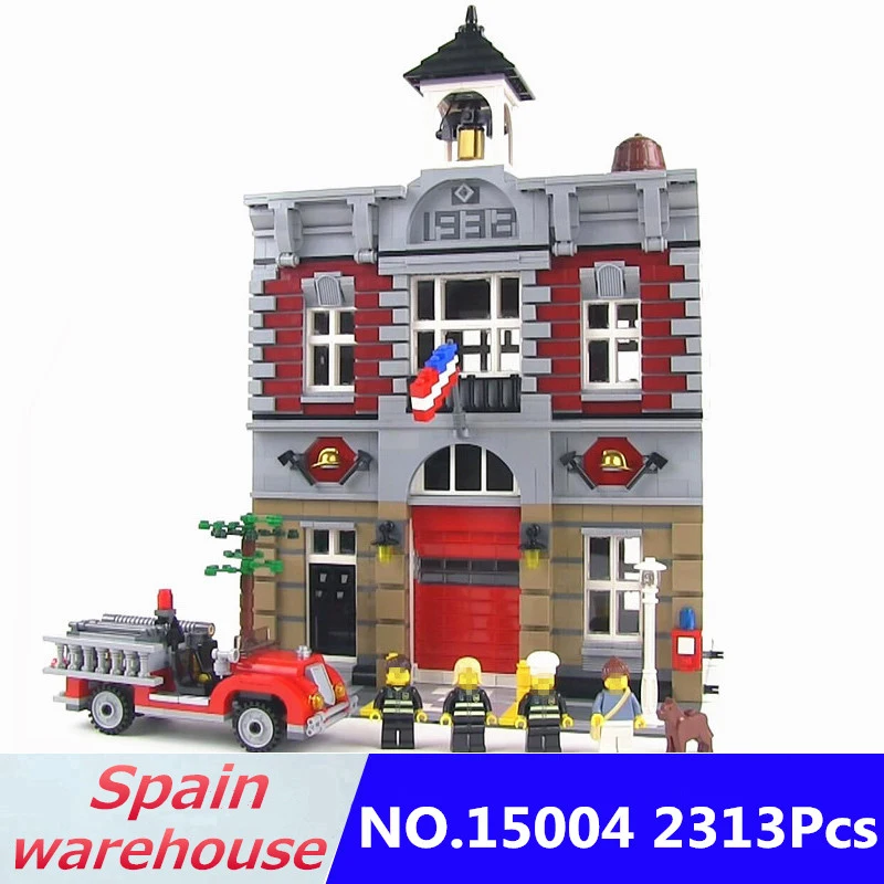 

15004 Fire Brigade Station Creator City Street 2313pcs Building Blocks Compatible Legoing City 10197 Bricks Toys Gift In Spain