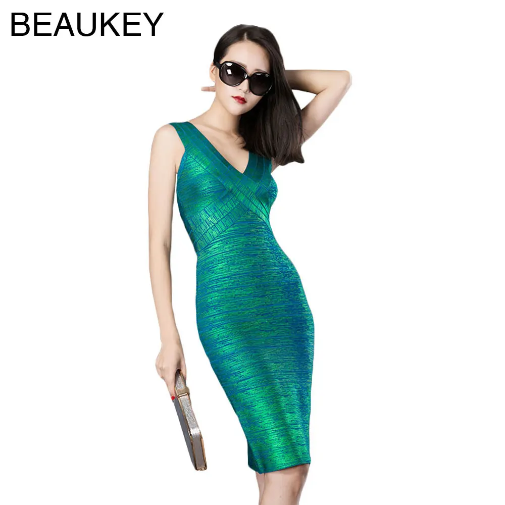 bandage dress green