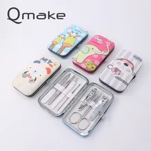 Маникюрный набор, милые Мультяшные кусачки для маникюра или педикюра, Детские маникюрные ножницы, 7 шт., ножницы для кутикулы из углеродистой стали